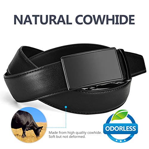 MUCO Cinturón de cuero para hombres,Sencillo y clásico, con hebilla automática