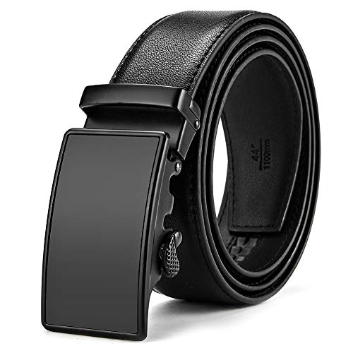 MUCO Cinturón de cuero para hombres,Sencillo y clásico, con hebilla automática