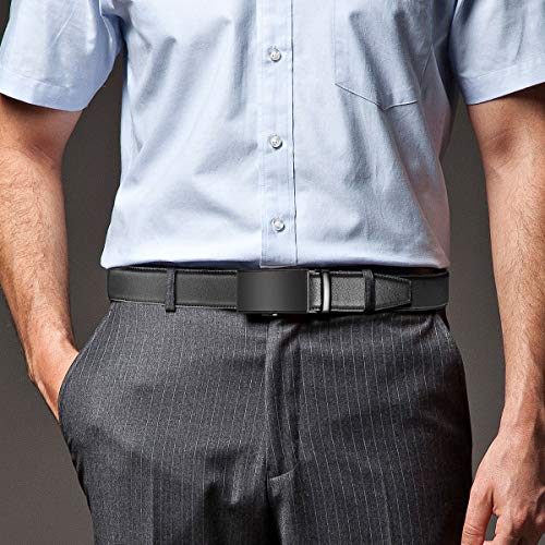 MUCO Cinturón de cuero para hombres,Sencillo y clásico, con hebilla automática