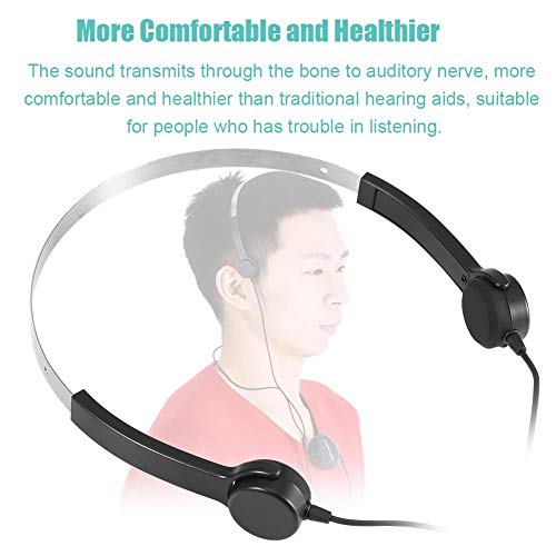 Mugast Audifonos de Conducción Osea Audífonos Recargables para Dificultades Auditivas Mantener la Enfermedad de los Oídos Alejados Más Cómodos y Saludables Función AUX IN