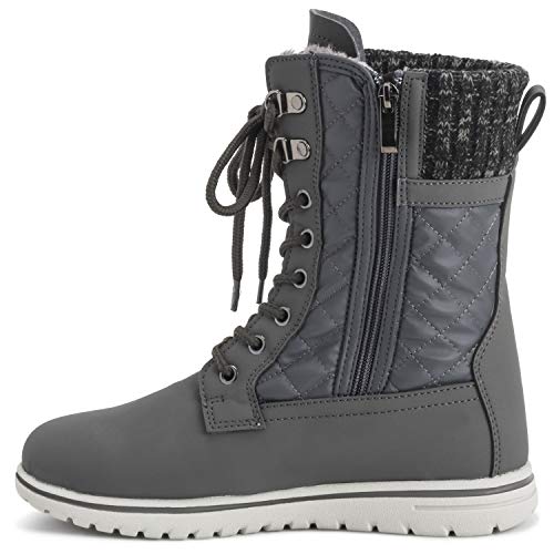 Mujer Acolchado Corto Nieve Invierno Piel Sintética Calentar Durable Impermeable Botas - 6 - GRE39 AYC0529