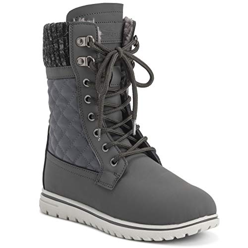 Mujer Acolchado Corto Nieve Invierno Piel Sintética Calentar Durable Impermeable Botas - 6 - GRE39 AYC0529