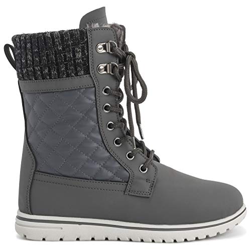 Mujer Acolchado Corto Nieve Invierno Piel Sintética Calentar Durable Impermeable Botas - 6 - GRE39 AYC0529