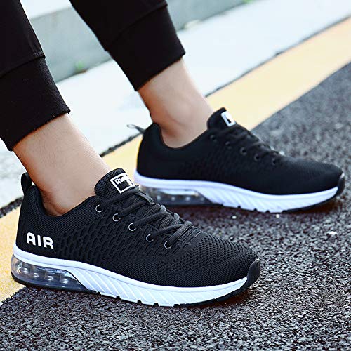 Mujer Aire Zapatillas de Correr Transpirables Ligero Trekking para Zapatos de Deporte Negro 38 EU