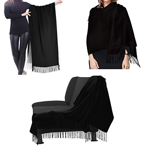 Mujer Cachemira Bufanda De Pashminas Larga Suave y Cálido Chales Estolas Fulares Bufanda Pingüino, extracto, divertido, caricatura 77x27 in