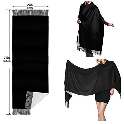 Mujer Cachemira Bufanda De Pashminas Larga Suave y Cálido Chales Estolas Fulares Bufanda Pingüino, extracto, divertido, caricatura 77x27 in