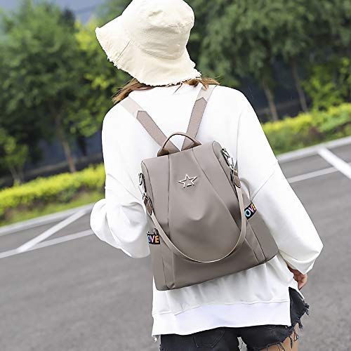 Mujer Mochila de viaje femenina Bolsa de viaje antirrobo Mochila de tela Oxford Sencilla y elegante casual bolso cuero bandolera moda cuero backpack
