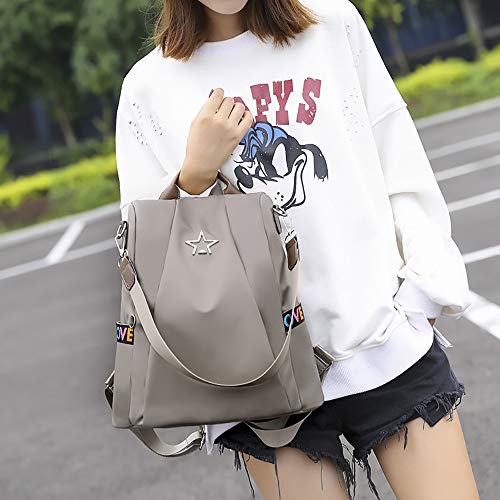 Mujer Mochila de viaje femenina Bolsa de viaje antirrobo Mochila de tela Oxford Sencilla y elegante casual bolso cuero bandolera moda cuero backpack