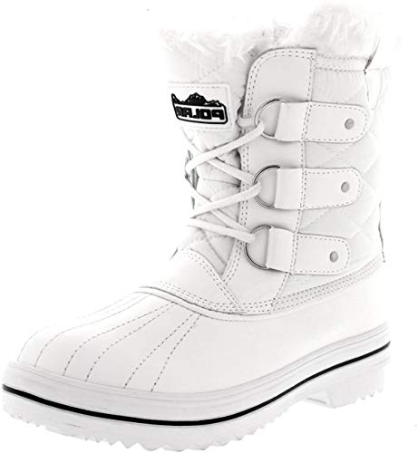 Mujer Nieve Bota Nylon Corto Nieve Lluvia Caliente Impermeable Botas - Blanco - 38
