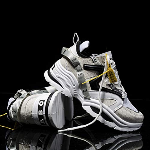 Mujeres Entrenadores Zapatos Casual Clunky Sneakers Encaje hasta Chunky Zapatos Atléticos Grueso Suela Deportes Cuña Tacón Zapatos de Gimnasio al Aire Libre