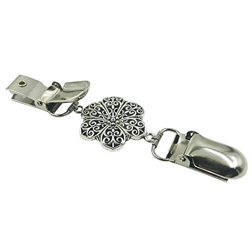 Mulitigy Vendimia Clip de Cardigan Flor Camisa Clips para la Espalda Broche de Blusa Suéter Clip