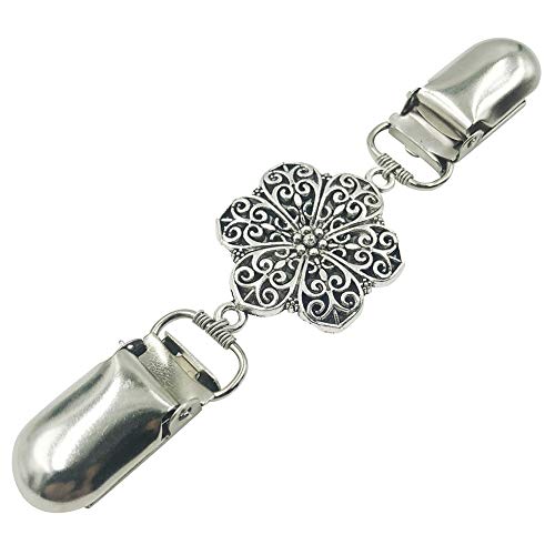 Mulitigy Vendimia Clip de Cardigan Flor Camisa Clips para la Espalda Broche de Blusa Suéter Clip