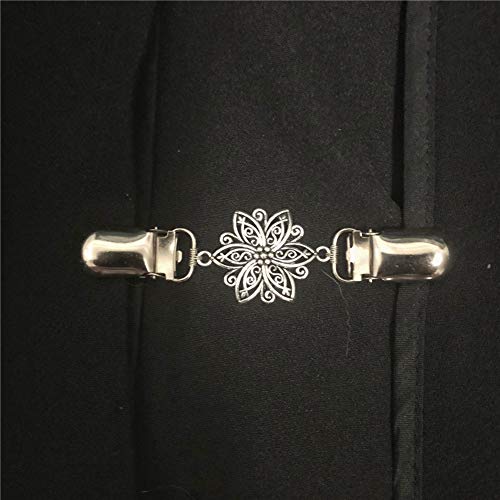 Mulitigy Vendimia Clip de Cardigan Flor Camisa Clips para la Espalda Broche de Blusa Suéter Clip