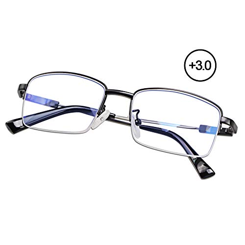 Multifocal Progresivo Gafas de Lectura Hombres Mujeres Computer Filtro de luz Azul de enfoque múltiple Presbicia Inteligente Anteojos Retro de Ligero Marco Cómodos sin línea Lectores Antirreflejos