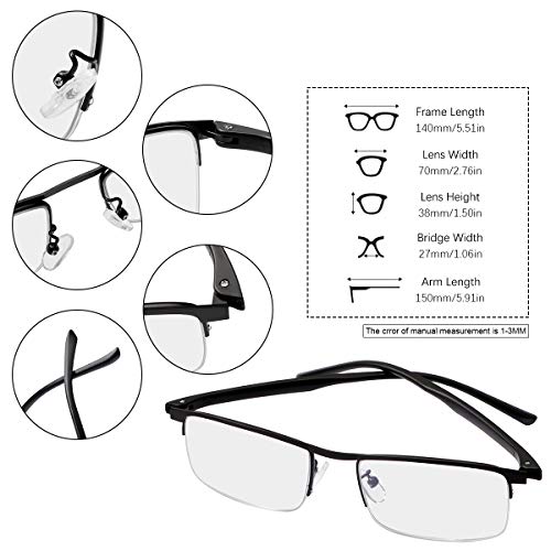 Multifocal Progresivo Gafas de Lectura Hombres Mujeres Computer Filtro de luz Azul de enfoque múltiple Presbicia Inteligente Anteojos Retro de Ligero Marco Cómodos sin línea Lectores Antirreflejos