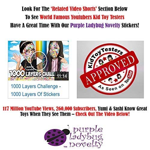 Multipack de 45 Hojas de Pegatinas para Rascar y Oler de Purple Ladybug Stickers de Colores Divertidísimos para Niños y Profesores - 15 Intensos Aromas para Disfrutar Haciendo Manualidades