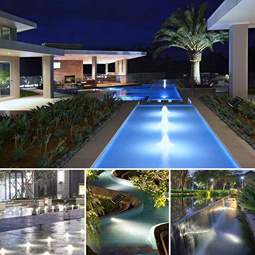 Mumusuki Durable 18LED Solar Powered Triple Head Jardín al Aire Libre Paisaje Spot Light Luz subacuática(Lumière Blanche)