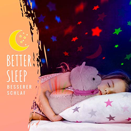 Muñecas llama de Peluche con Lámpara Proyector Estrellas, Alpaca Animal de Plush Luz Nocturna, Regalo Juguete para Fiesta Cumpleaños para Niña Infantil Niño - INNObeta