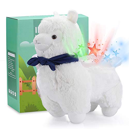 Muñecas llama de Peluche con Lámpara Proyector Estrellas, Alpaca Animal de Plush Luz Nocturna, Regalo Juguete para Fiesta Cumpleaños para Niña Infantil Niño - INNObeta
