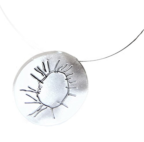 MUNOTA- Colgante Personalizado de Plata con TU Propio Dibujo Grabado. (Largo 50cm). Regalo Sorprendente para el Dia de la Madre, Abuelas, Amigas. Un Regalo Que emociona, diseñado por ti.