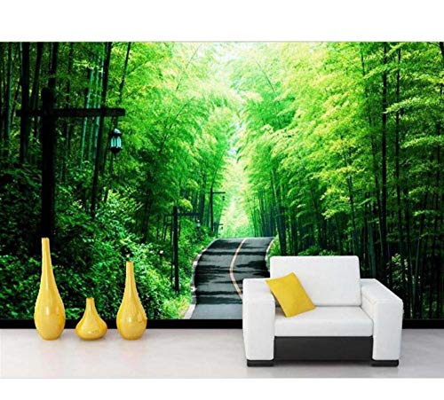 Mural Papel Tapiz Fotográfico 3D Sala De Estar Mural Bamboo Sea Boulevard Imagen Sofá Tv Fondo-250cmx175cm