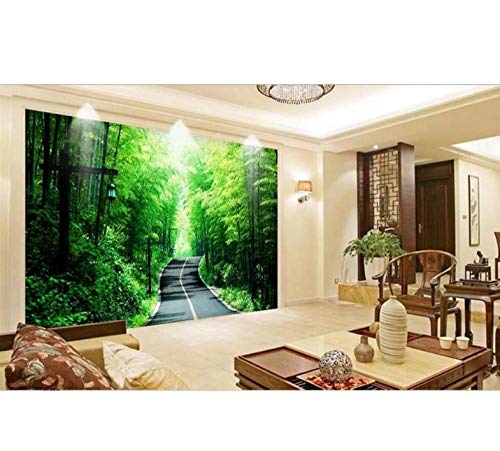 Mural Papel Tapiz Fotográfico 3D Sala De Estar Mural Bamboo Sea Boulevard Imagen Sofá Tv Fondo-250cmx175cm