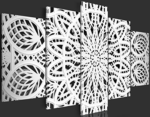 murando - Cuadro en Lienzo 100x50 cm - Mandala Impresión de 5 Piezas Material Tejido no Tejido Impresión Artística Imagen Gráfica Decoracion de Pared - Abstracto f-A-0581-b-n Oriente Ornamento