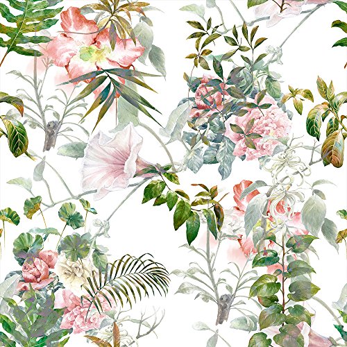 murando Papel Pintado 10 m Flores Hojas Fotomurales tejido no tejido rollo Decoración de Pared decorativos Murales XXL moderna de Diseno Fotográfico - Naturaleza b-B-0318-j-a