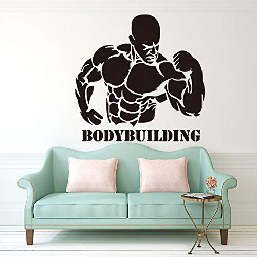 Muscle Power Strong Man GYM Sports Wall Sticker Bodybuilding Ejercicio Vinilo Calcomanía GYM Bodybuilding Decoración del hogar Art Mural poster