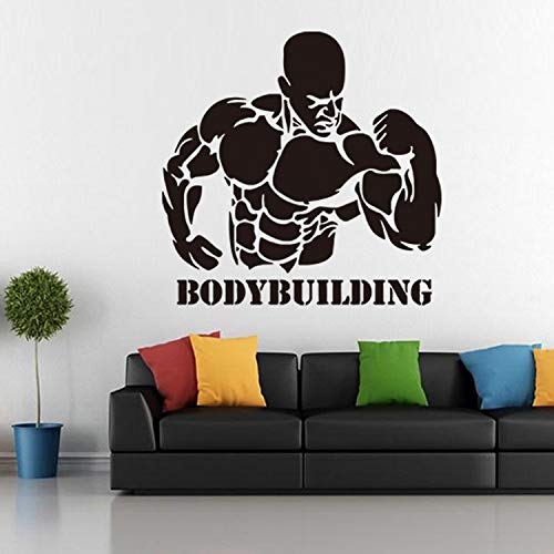 Muscle Power Strong Man GYM Sports Wall Sticker Bodybuilding Ejercicio Vinilo Calcomanía GYM Bodybuilding Decoración del hogar Art Mural poster