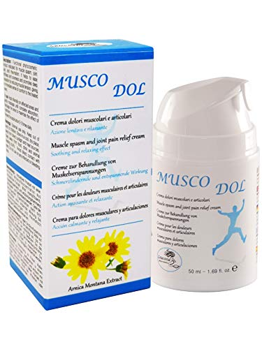 MuscoDol - Crema para dolores musculares y articulaciones – 50ml a base de Arnica, rica de extractos naturales, aceites esenciales y vitaminas