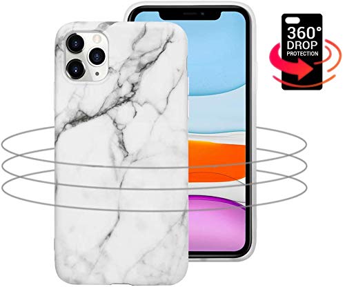 MUSESHOP Carcasa para iPhone 11 Funda Mármol, Carcasa Silicona TPU Flexible Suave Ultra Delgado Mate Case de IMD Marble para iPhone 11 6.1 Inch - [3 Unidades] Negro, Gris Blanco, Gris púrpura