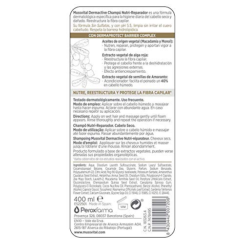 Mussvital Dermactive Champu Cabello Seco 400 ml