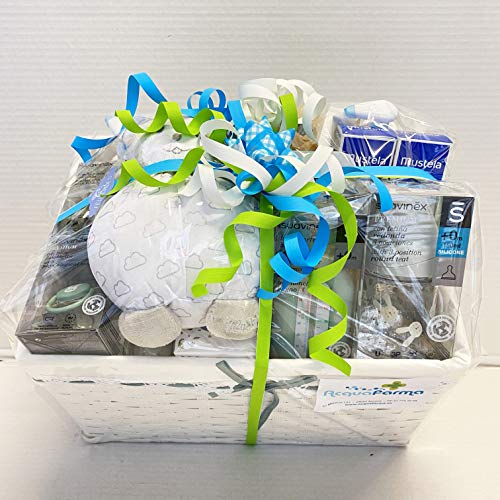 MUSTELA Cesta PREMIUM con Osito AZUL