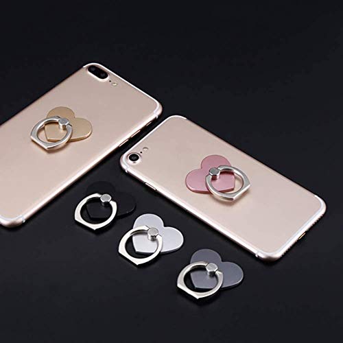 MuStone Soporte para anillo de teléfono celular, soporte para anillo de dedo en forma de corazón, soporte de anillo de teléfono de rotación 360 para todos los teléfonos inteligentes, iPhone (rojo)