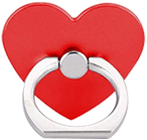 MuStone Soporte para anillo de teléfono celular, soporte para anillo de dedo en forma de corazón, soporte de anillo de teléfono de rotación 360 para todos los teléfonos inteligentes, iPhone (rojo)