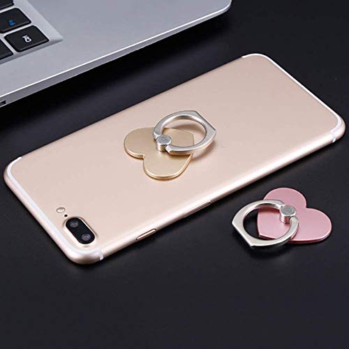 MuStone Soporte para anillo de teléfono celular, soporte para anillo de dedo en forma de corazón, soporte de anillo de teléfono de rotación 360 para todos los teléfonos inteligentes, iPhone (rojo)