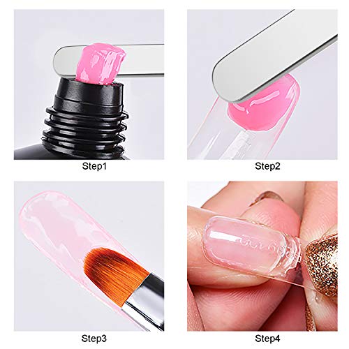 Mwoot 2 en 1 Diseños UV Gel Poly Gel Nail Brush and Picker, Dual-ended Slice Shape Nail Art Tool Cepillos gel Herramienta de clavos para el gel UV de Gel Uñas Extensión Multifunal