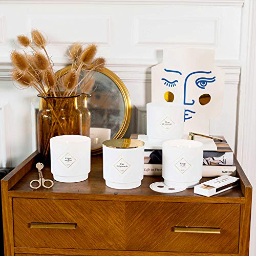 MY JOLIE CANDLE - Gran Vela perfumada - Perfume Lino Fresco - cire naturelle 100% végétale - 550g - Tiempo de combustión : 100 Horas