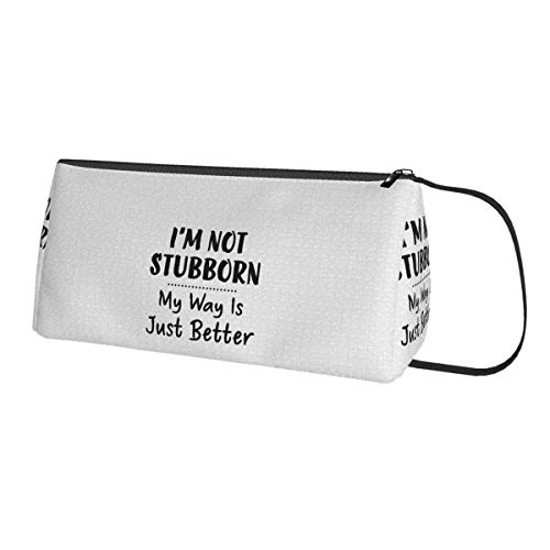 My Way is Just Better - Estuche para lápices de moda, gran capacidad, bolsa de almacenamiento para cosméticos, doble cremallera, uso general para estudiantes y trabajadores de oficina