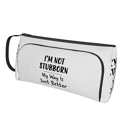 My Way is Just Better - Estuche para lápices de moda, gran capacidad, bolsa de almacenamiento para cosméticos, doble cremallera, uso general para estudiantes y trabajadores de oficina