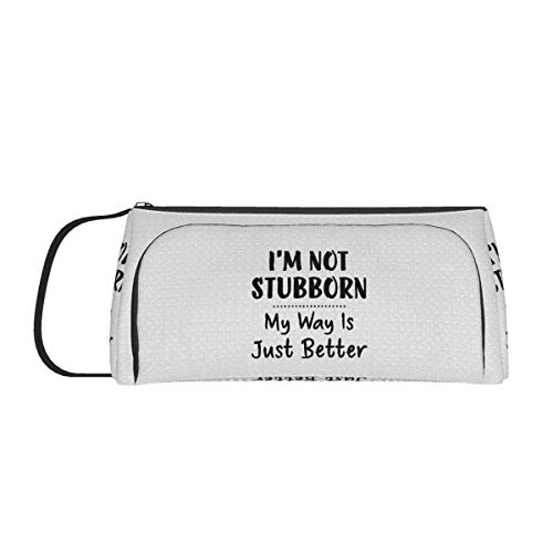 My Way is Just Better - Estuche para lápices de moda, gran capacidad, bolsa de almacenamiento para cosméticos, doble cremallera, uso general para estudiantes y trabajadores de oficina
