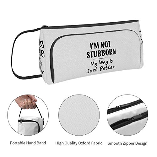 My Way is Just Better - Estuche para lápices de moda, gran capacidad, bolsa de almacenamiento para cosméticos, doble cremallera, uso general para estudiantes y trabajadores de oficina