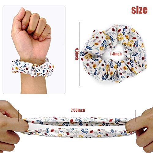 Myhozee 16 Pz Coleteros pelo Mujer, Coleteros Scrunchies Gasa Elástico de Tela Multicolor Accesorios Para El Cabello Ponytail Titular Para Mujeres Niñas