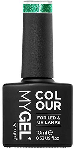 Mylee Colección Gemas Preciosas, Set Exclusivo navideño de colores MYGEL, Kit de esmaltes de uñas en gel con LED UV, rojo rubí y verde esmeralda brillante