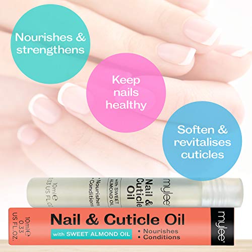 Mylee Nail and Cuticle Oil Rollerball Pencil Format 10ml - Deeply Moisturizing, Nutritious and Conditioner, Leaves No Sticky Residues, Enriched with Natural Extracts and Vegetable Oils