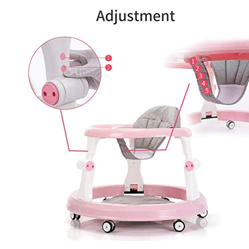 MYRCLMY Walker Bebé, Anti-O-Legged Niño Bebé, Multifuncional Anti-Vuelco Prevención para Niños Y Niñas, Empuje Manual De Arranque, Chasis Grande, Bebés 6-36 Meses DE Edad,Verde