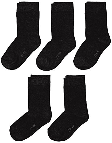 MyWay Kids Socks Basic 5er Calcetines, Negro (black 610), 23/26 (Talla del fabricante: 23-26), Pack de 5