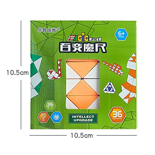 MZStech Magia Serpiente Twist Puzzle Twisty Toy Colección 36 Cuñas Magic Ruler (Verde)
