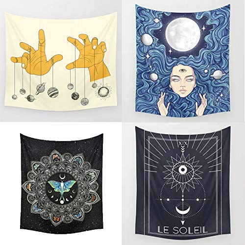 N / A Adivinación Tarot Tapiz Tapiz Que cuelga en la Luna Parece ser un Tapiz decoración del Dormitorio Colcha Manta Cubierta Sol y Luna Tapiz decoración Tapiz Tapiz A14 130x150cm